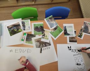 CA Knihy a písmena - skládáme obrázky medvědů  a napodobujeme tvar písmen